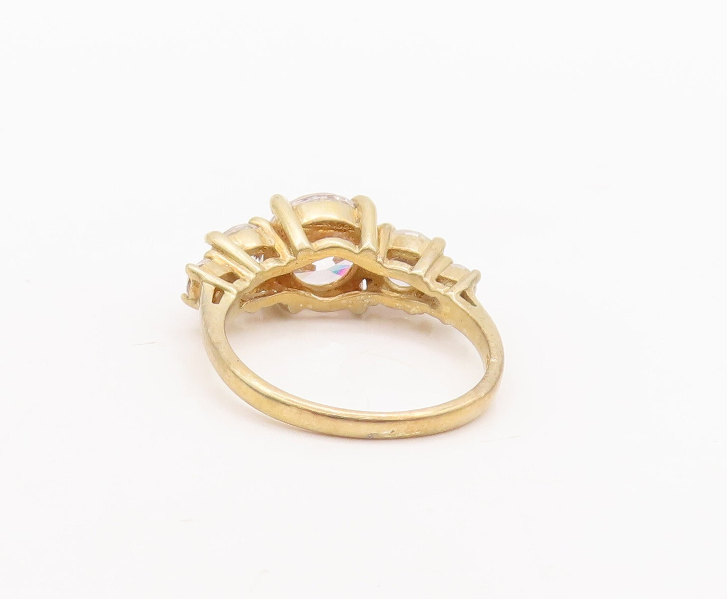 925 Sterling Silver Vintage Ring Gold Plated CZ Wedding Ring  Sz 7  RG29629