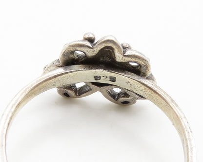 925 Sterling Silver  Vintage Shiny Butterfly Motif Band Ring Sz 8  RG19356