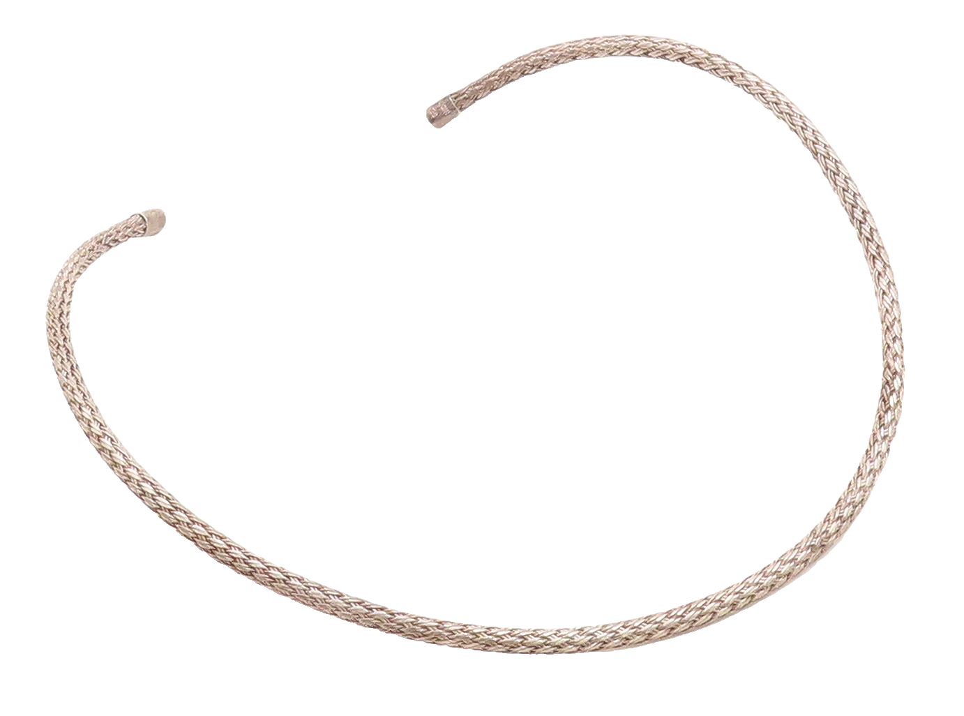 BALI 925 Sterling Silver  Vintage Dark Tone Weaved Collar Necklace  NE1497