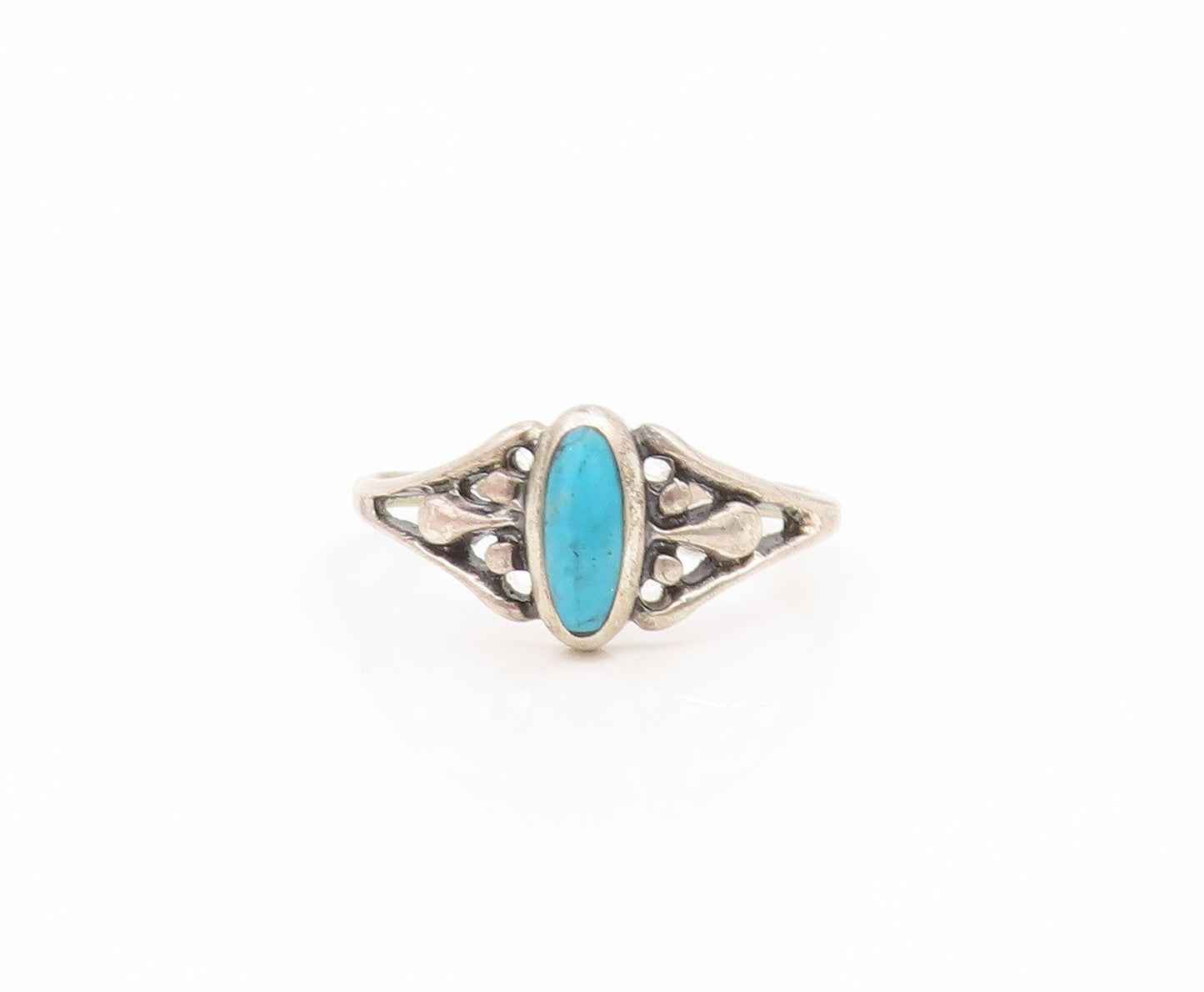 925 Sterling Silver Vintage Ring SILVER CLOUD Turquoise Band  Sz 6.5  RG35120