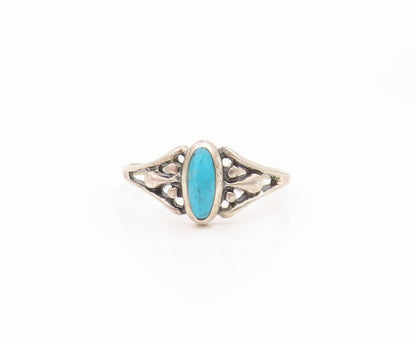 925 Sterling Silver Vintage Ring SILVER CLOUD Turquoise Band  Sz 6.5  RG35120