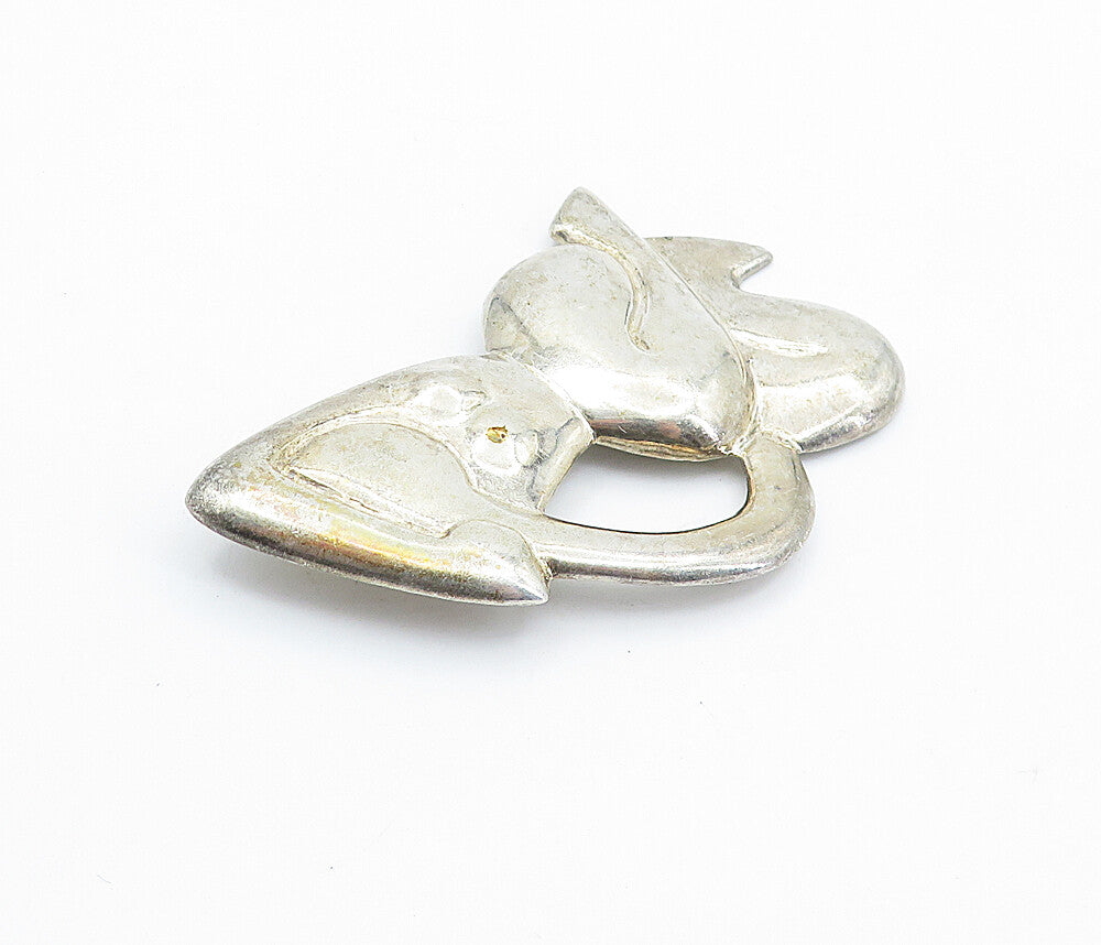 925 Sterling Silver  Vintage Modernist Shiny Woman Figure Pendant  PT4096