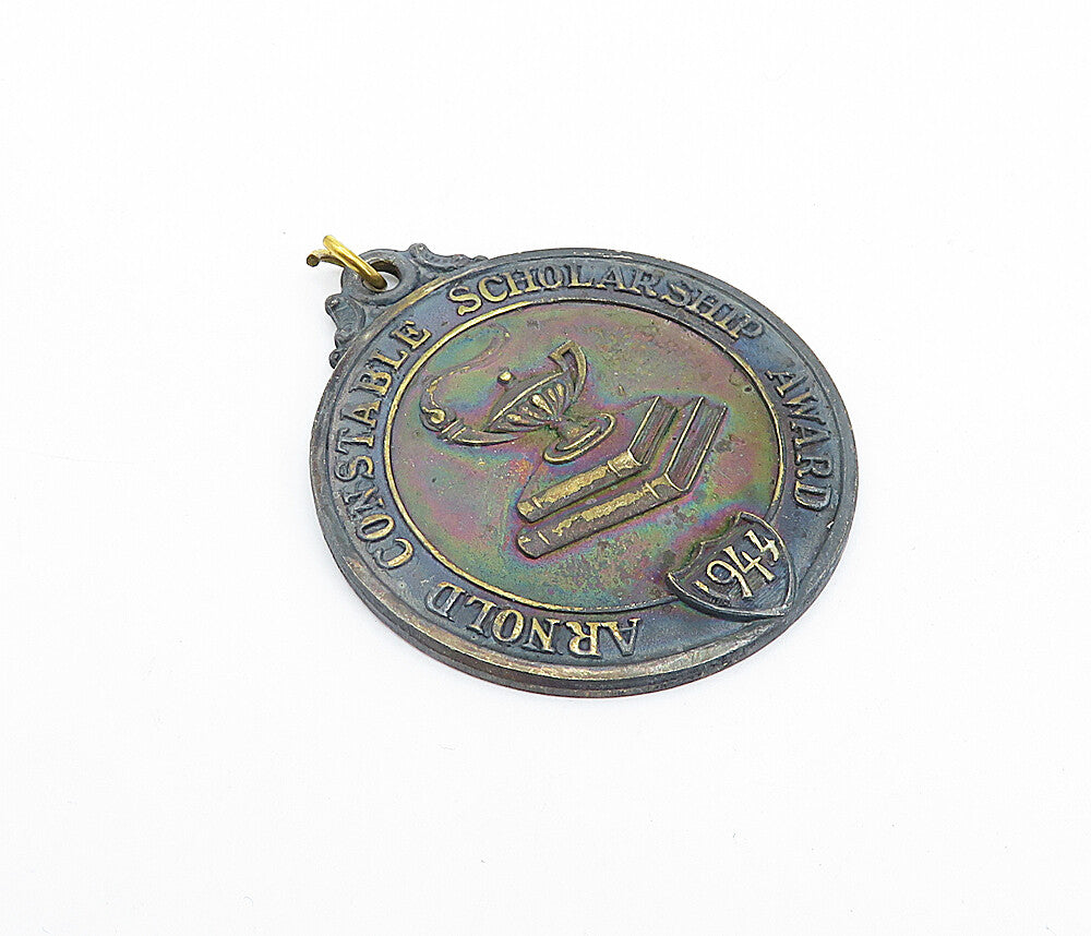 925 Sterling Silver  Vintage Antique Scholarship Medallion Pendant  PT2662
