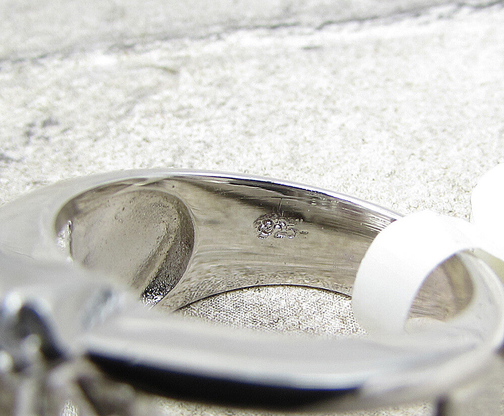 925 Sterling Silver  White Cubic Zirconia Thick Band Ring Sz 7  RG1968