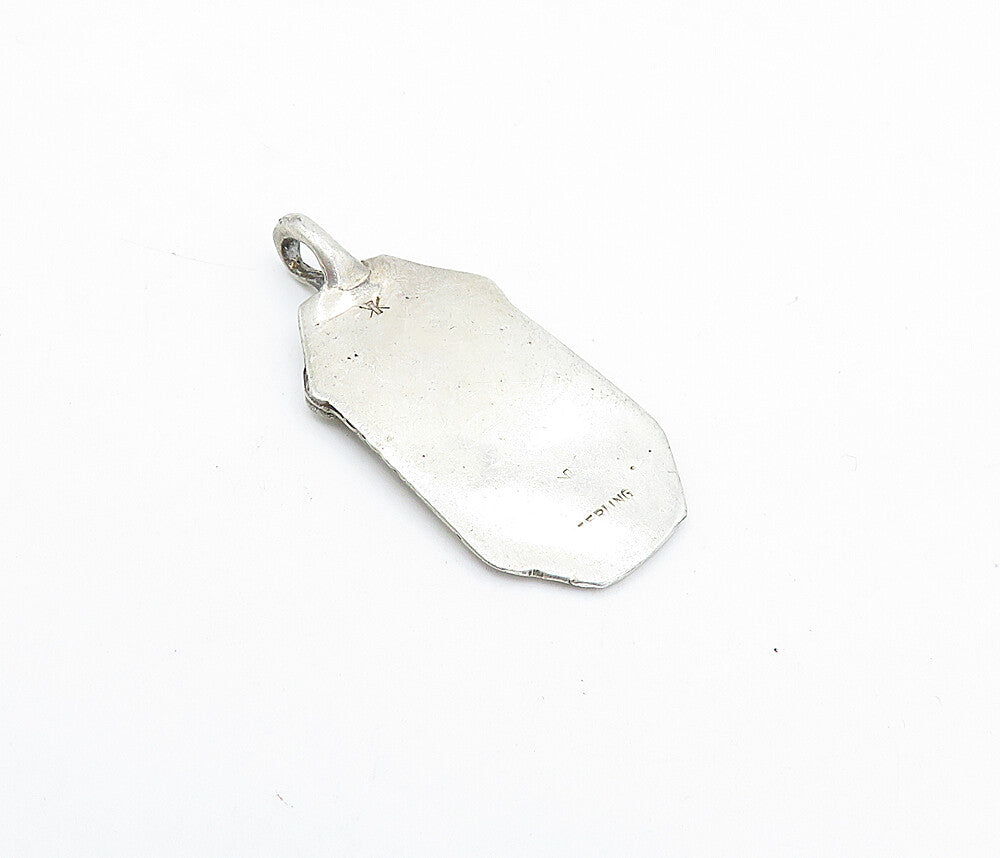 925 Sterling Silver Vintage Basketball & Hoop Sports Motif Pendant PT2973
