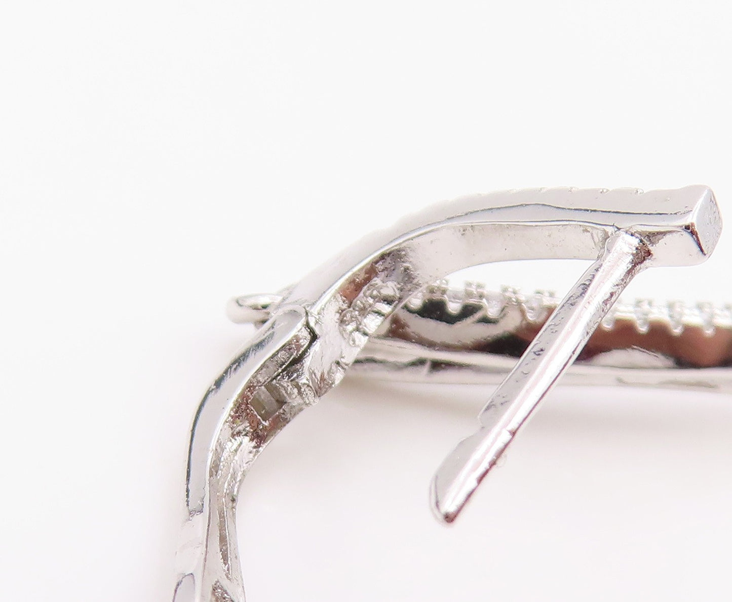 925 Sterling Silver Vintage Earrings CZ Pave Modernist Twisted Dangle  EG14228