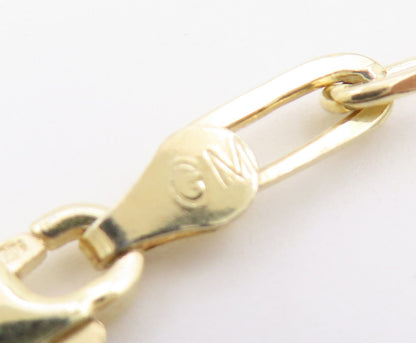 925 Sterling Silver Vintage Necklace Gold Plated Classic Paperclip Chain  NE4933