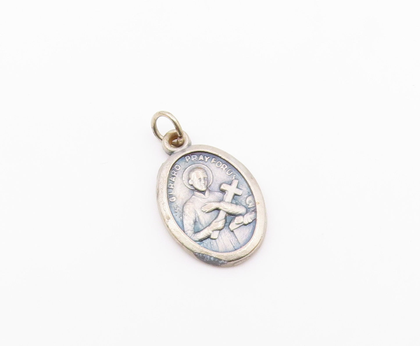 925 Sterling Silver  Vintage Saint Gerard Religious Figure Pendant  PT16304