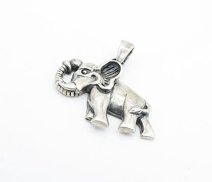 925 Sterling Silver  Vintage Petite Elephant Motif Drop Pendant  PT5608