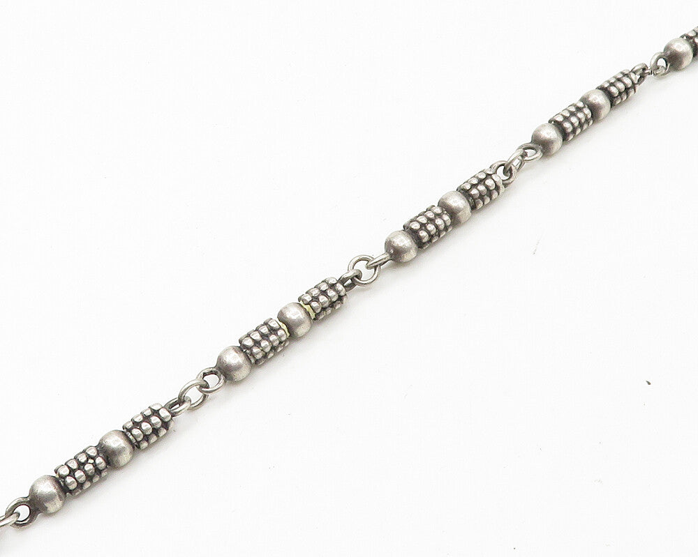 925 Sterling Silver  Vintage Shiny Bubble Bar Link Chain Necklace  NE2905