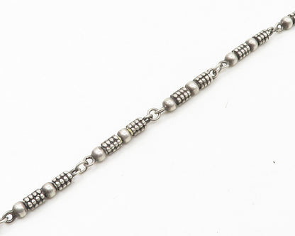 925 Sterling Silver  Vintage Shiny Bubble Bar Link Chain Necklace  NE2905