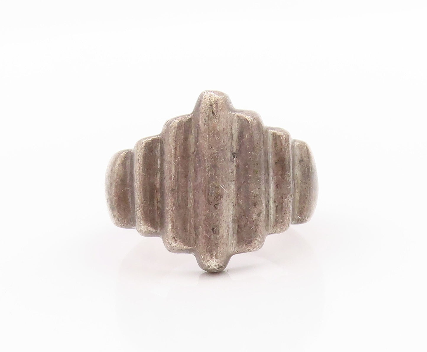 925 Sterling Silver Vintage Ring MEXICO Antique Rod Design Etched  Sz 9  RG33342