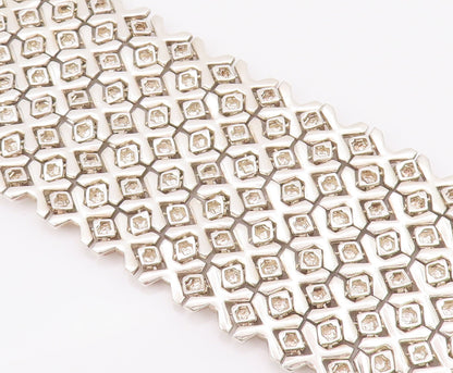 925 Sterling Silver Vintage Bracelet STEPHEN WEBSTER Heavy Woven Mesh  BT10459