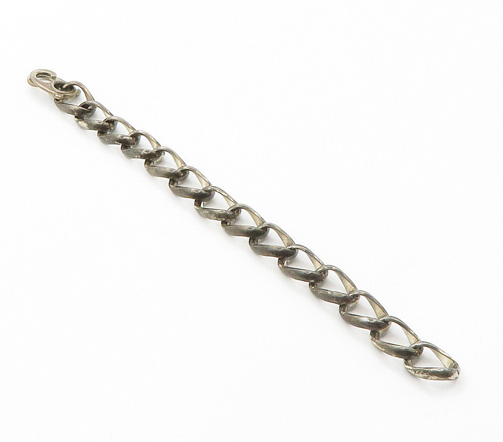 NAPIER 925 Sterling Silver  Vintage Smooth Oxidized Chain Bracelet  BT6102