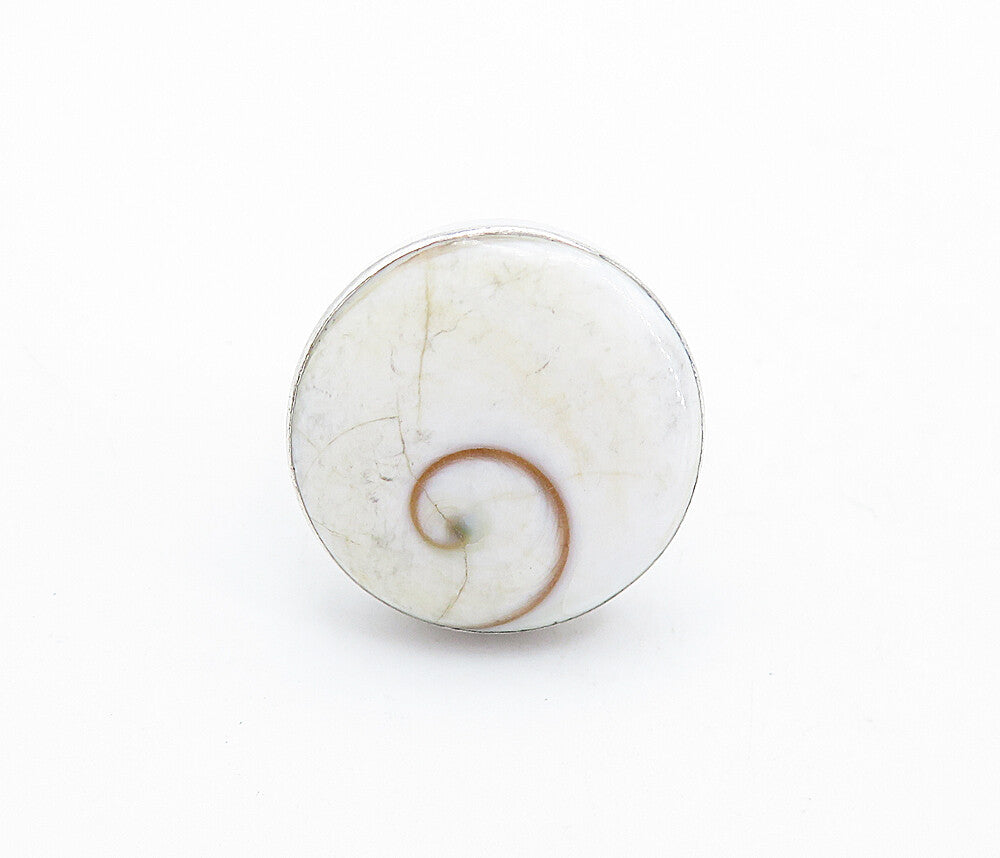 925 Sterling Silver  Vintage Shive Eye Shell Swirl Cocktail Ring Sz 6.5 RG6165