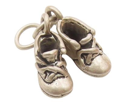 925 Sterling Silver  Vintage Pair Of Shoes Charm Pendant  PT21581