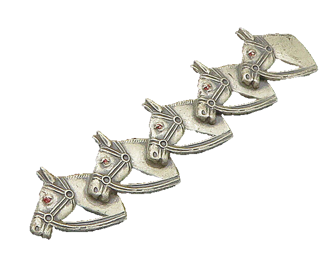 925 Sterling Silver  Vintage Oxidized Horse's Heads Brooch Pin  BP9081