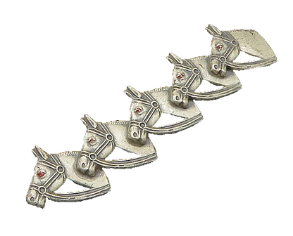 925 Sterling Silver  Vintage Oxidized Horse's Heads Brooch Pin  BP9081