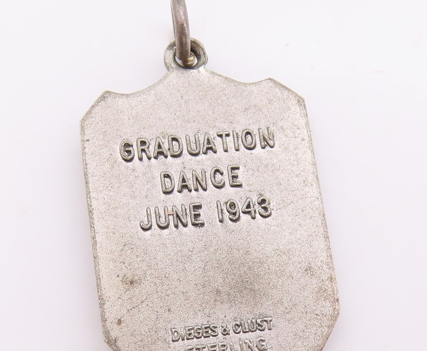 925 Sterling Silver Vintage Pendant 1943 St. Elizabeth Graduation Charm  PT24672