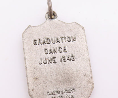 925 Sterling Silver Vintage Pendant 1943 St. Elizabeth Graduation Charm  PT24672
