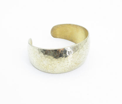 CIANI 925 Sterling Silver Vintage Shiny Hammered Detail Cuff Bracelet BT3364