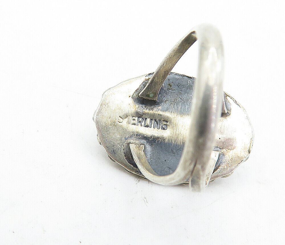 925 Silver Vintage Tiger's Eye Swirl Cocktail Ring Sz 5.5 RG5101