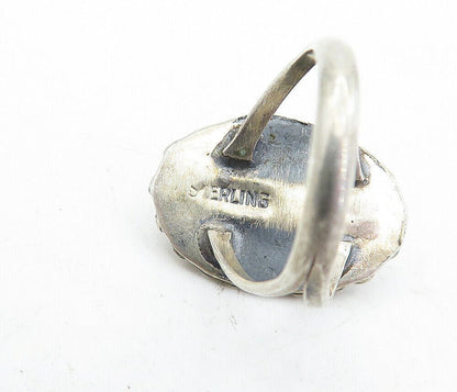 925 Silver Vintage Tiger's Eye Swirl Cocktail Ring Sz 5.5 RG5101