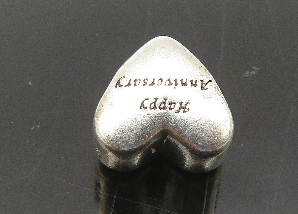 PANDORA 925 Silver & 14K GOLD  Vintage Two Tone Heart Slide Pendant  PT17862