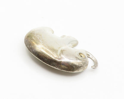 925 Sterling Silver  Vintage Smooth Shiny Hollow Elephant Brooch Pin  BP5700