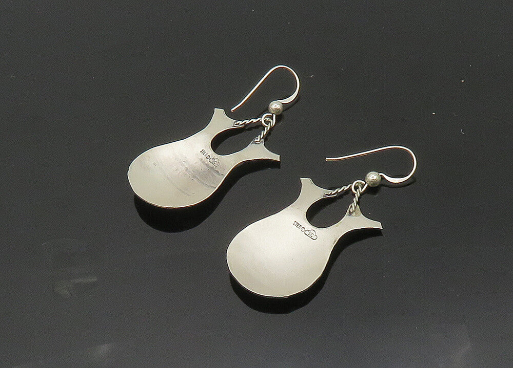 SILVER CLOUD 925 Sterling Silver  Vintage Etched Vase Dangle Earrings  EG10466