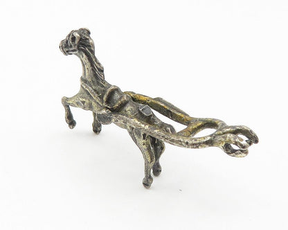 925 Sterling Silver  Vintage Petite Oxidized Carriage Horse Pendant  PT8485