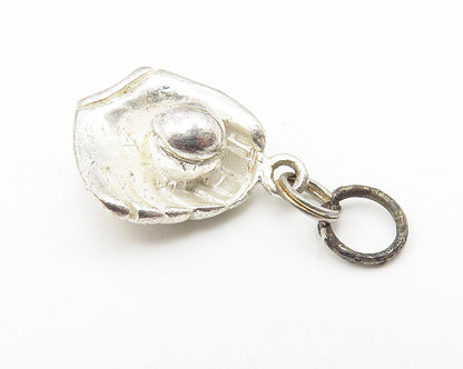 925 Sterling Silver  Vintage Petite Baseball Glove Sports Drop Pendant  PT8226
