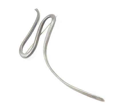 925 Sterling Silver  Vintage Oxidized Swirl Scribble Large Brooch Pin  BP4350