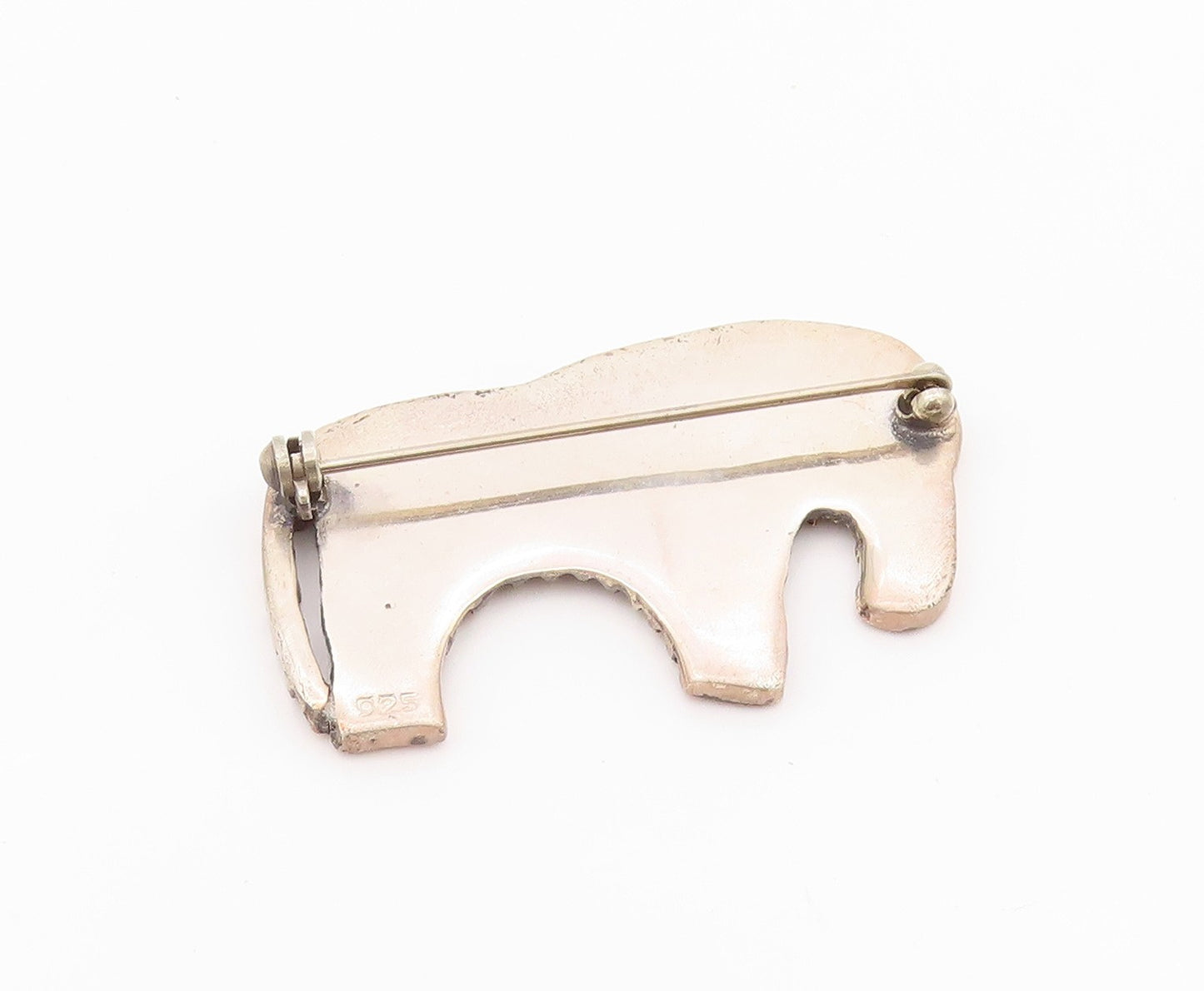 925 Sterling Silver Vintage Brooch Designer Stripes Grooved Zebra  BP11691