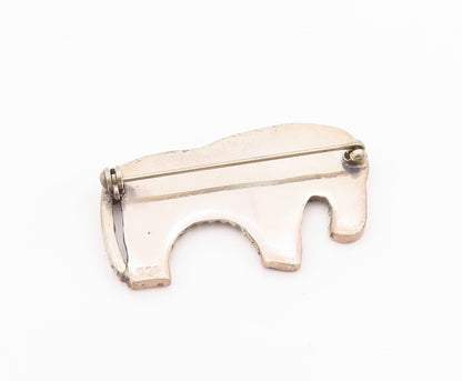 925 Sterling Silver Vintage Brooch Designer Stripes Grooved Zebra  BP11691
