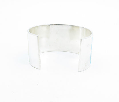 CAROLEE 925 Sterling Silver  Enamel Geometric Pattern Cuff Bracelet  BT2206