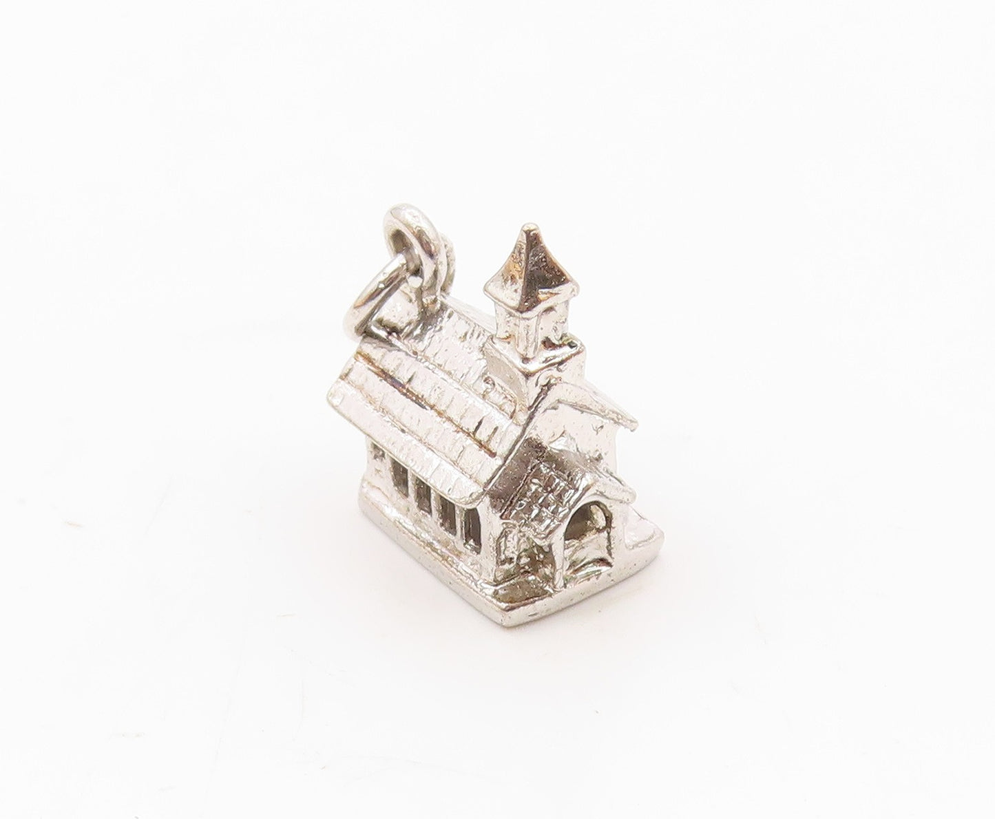 FELCHCRAFT 925 Silver  Vintage Sculpted Church Motif Charm Pendant  PT20189