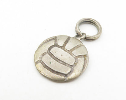 925 Sterling Silver  Vintage Dark Tone Volley Ball Sport Motif Pendant  PT8968