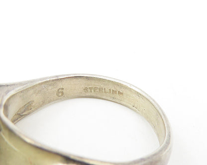 CELLINI 925 Silver  Vintage Dark Tone Concave Dome Band Ring Sz 6  RG11087