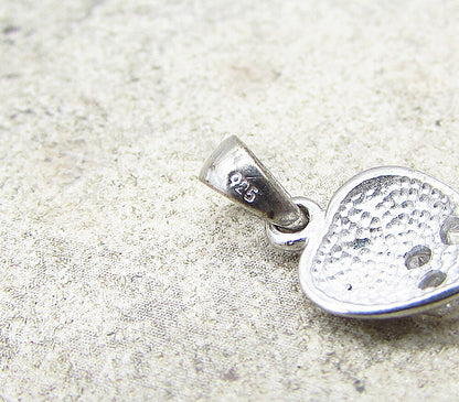 925 Sterling Silver  White Cubic Zirconia Love Heart Pendant  PT1520