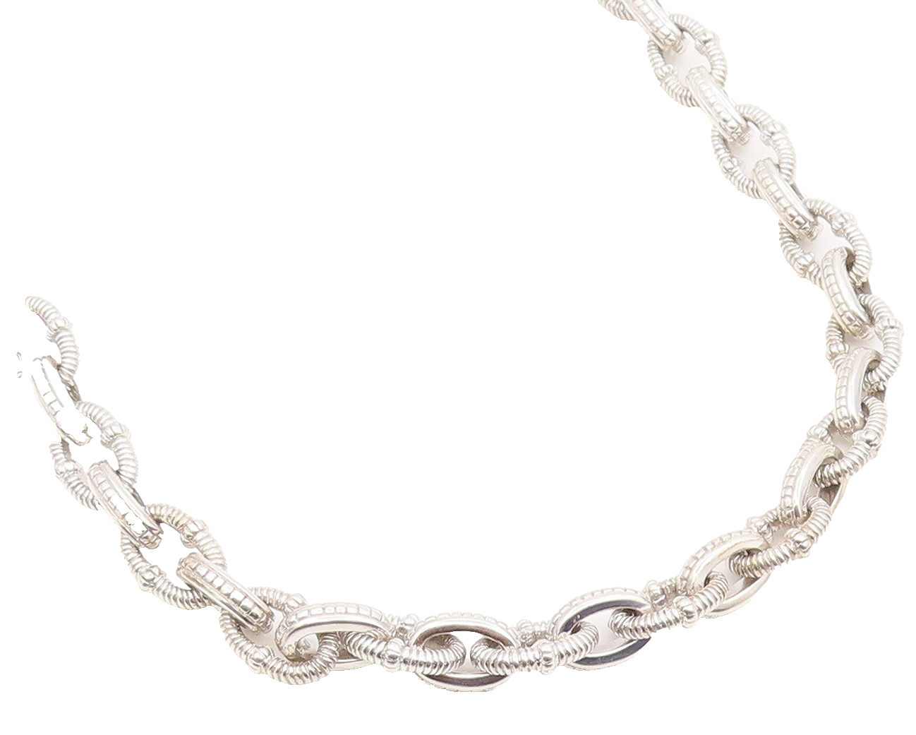 18k Gold & 925 Sterling Silver Vintage Necklace JUDITH RIPKA CZ Chain  NE4852