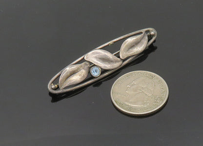 HANDARBEIT GERMANY 925 Silver  Vintage Antique Topaz Floral Brooch Pin  BP8025
