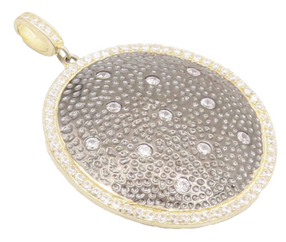925 Sterling Silver Vintage Pendant Gold Plated Topaz Stars In The Sky  PT22452