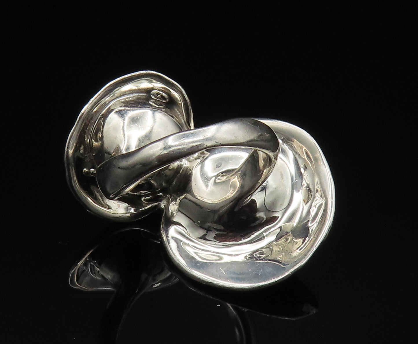 HAGIT GORALI 925 Silver  Vintage Double Mother Of Pearl Ring Sz 7  RG24603