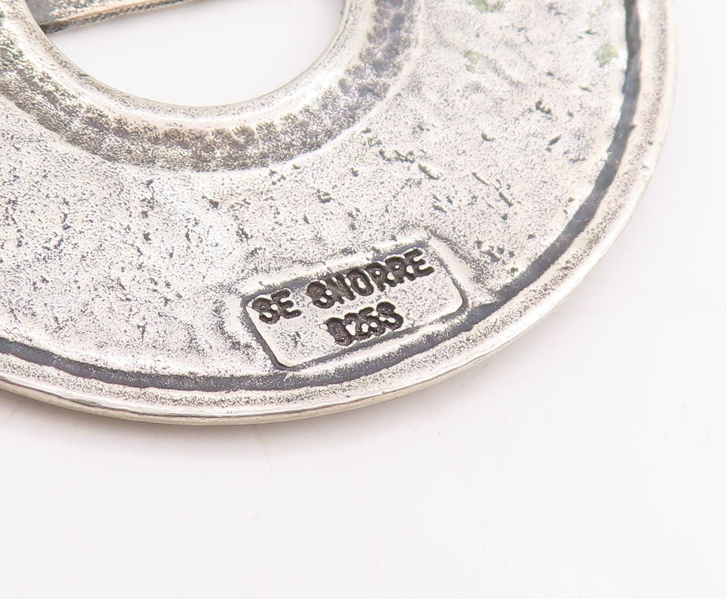 925 Sterling Silver Vintage Brooch SE SNORRE NORWAY Etched Disc Pin  BP12009