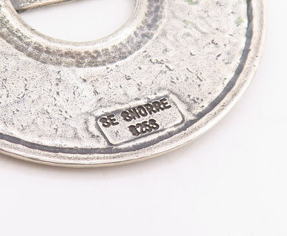 925 Sterling Silver Vintage Brooch SE SNORRE NORWAY Etched Disc Pin  BP12009