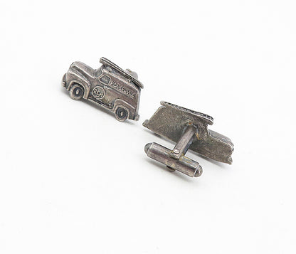 925 Sterling Silver  Vintage Antique RCA Service Car Motif Cuff Links  TR1302