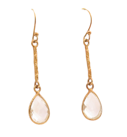 925 Sterling Silver Vintage Earrings Gold Plated Dangling Drop Cut CZ  EG13269