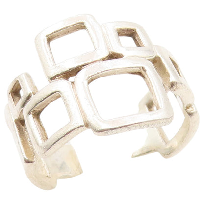 925 Sterling Silver Vintage Ring Minimalist Staggered Square Band  Sz 9  RG36596