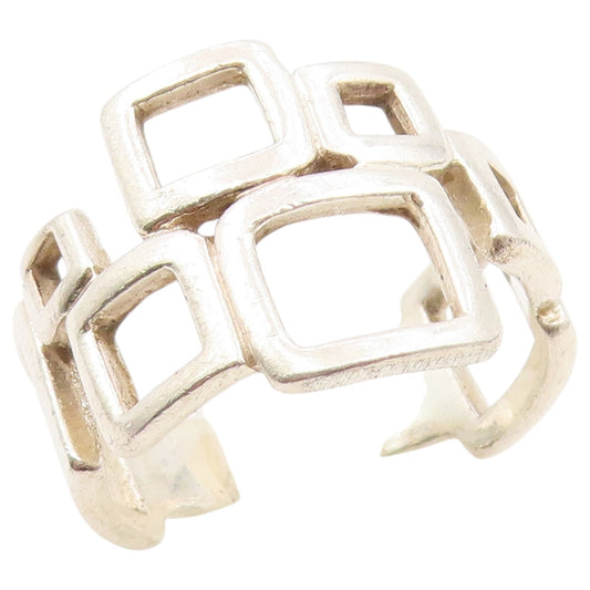 925 Sterling Silver Vintage Ring Minimalist Staggered Square Band  Sz 9  RG36596